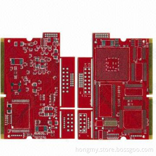 Multilayer PCB Board with Gold Finger and Red Solder Mask